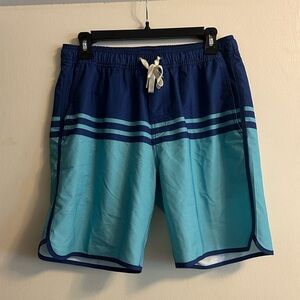 Fair Harbor Two-Tone Blue Swim Board Shorts